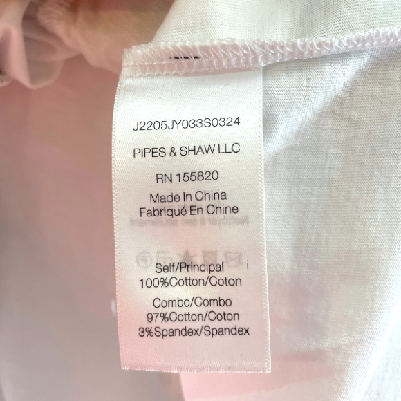 Veronica Beard Jadi Eyelet Ruffle Tee White & Light Khaki, Size S - Picture 10 of 11